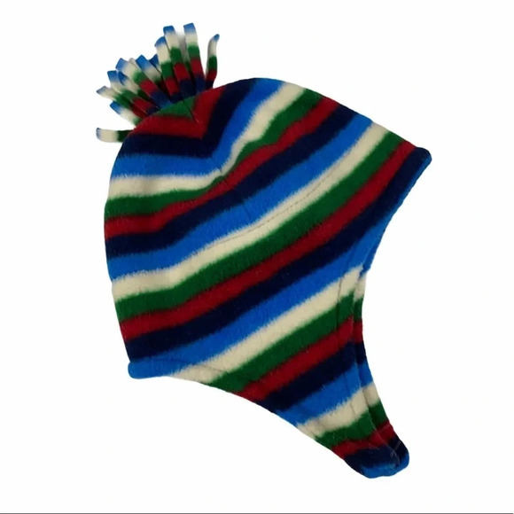 GAP EUC BOYS BLUE RED FLEECE HAT WINTER FALL BOYS HATS WINTER SIZE 12 18 MONTHS - Picture 4 of 6